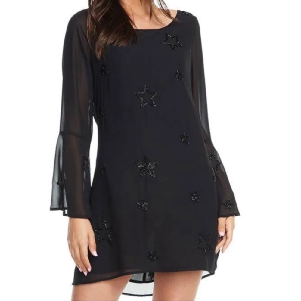 Chaser Beaded Star Mini Dress Size Medium